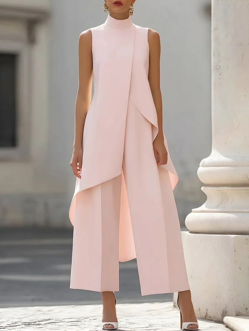 POSITANO | CONJUNTO ELEGANTE CUELLO ALTO Y PANTALÓN PALAZZO