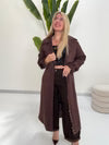 MILÁN | TRENCH DE TERCIOPELO CHOCOLATE CON FORRO ANIMAL PRINT