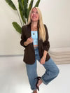 FLORENCIA | BLAZER STRETCH ENTALLADO CHOCOLATE