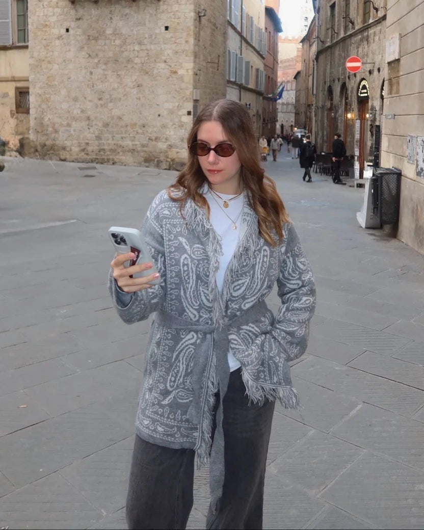 NÁPOLES | CARDIGAN CHAQUETA CON DETALLE BANDANA