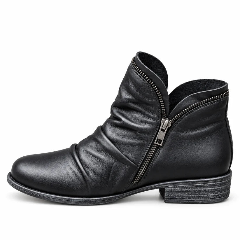 NÁPOLES | BOTINES CHIC CON TACÓN ESTABLE Y ACABADO TEXTURIZADO
