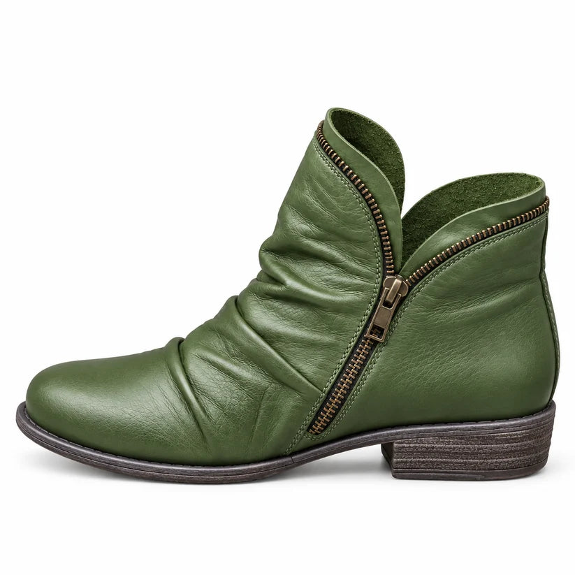 NÁPOLES | BOTINES CHIC CON TACÓN ESTABLE Y ACABADO TEXTURIZADO