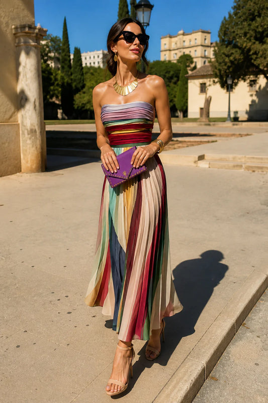 EVELYN | VESTIDO LARGO ELEGANTE MULTICOLOR