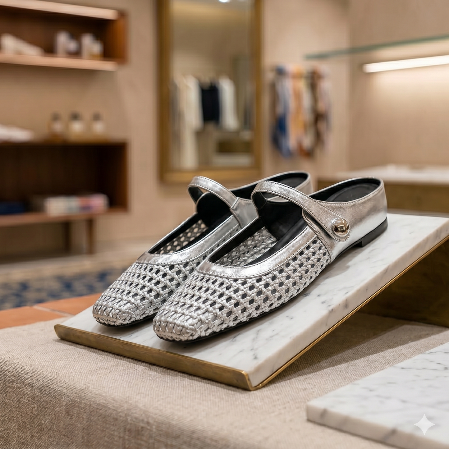 MILOS | MULES MARY JANE DE PUNTA CUADRADA Y TEJIDO TRENZADO