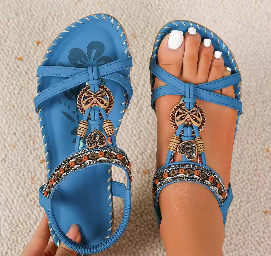 MYKONOS | SANDALIAS BOHEMIAS CON PEDRERÍA