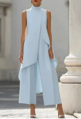 POSITANO | CONJUNTO ELEGANTE CUELLO ALTO Y PANTALÓN PALAZZO