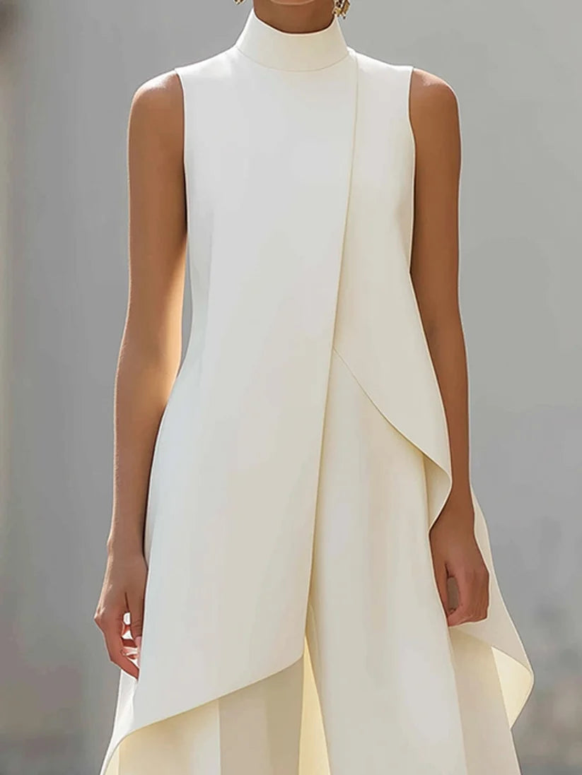 POSITANO | CONJUNTO ELEGANTE CUELLO ALTO Y PANTALÓN PALAZZO