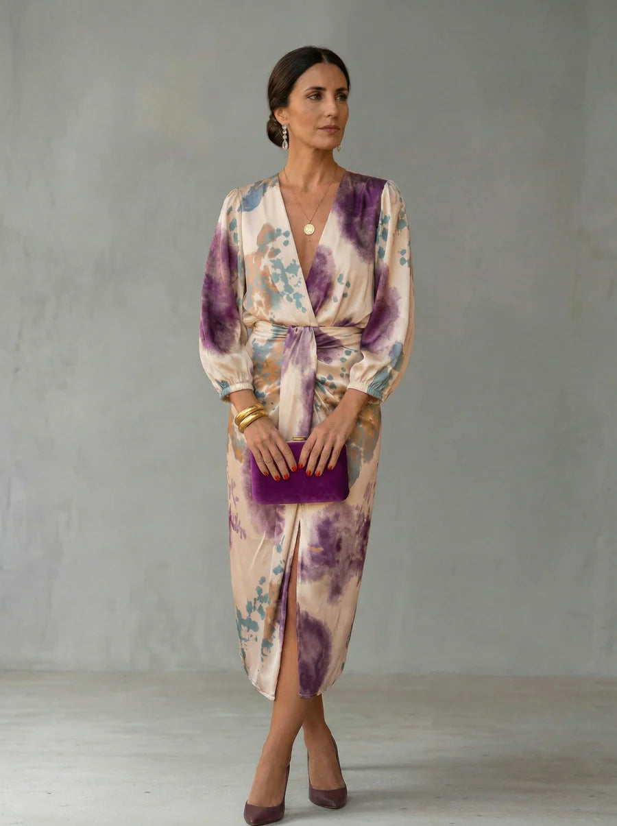 VALERIA - VESTIDO ELEGANTE CON ESCOTE EN V