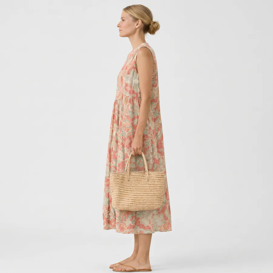 ROSA | VESTIDO MIDI ESTAMPADO FLORAL SIN MANGAS