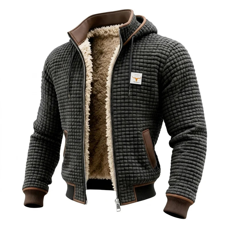 CAGLIARI | CHAQUETA BOMBER DE WAFFLE CON CAPUCHA Y CREMALLERA