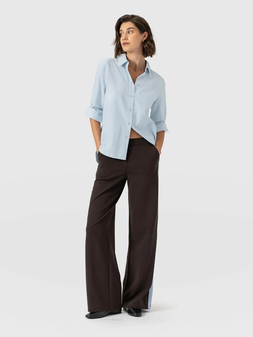 AMALFI | PANTALÓN WIDE LEG CON RAYA LATERAL