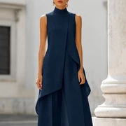 POSITANO | CONJUNTO ELEGANTE CUELLO ALTO Y PANTALÓN PALAZZO