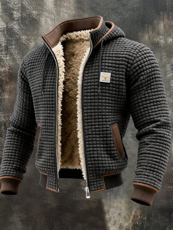 CAGLIARI | CHAQUETA BOMBER DE WAFFLE CON CAPUCHA Y CREMALLERA
