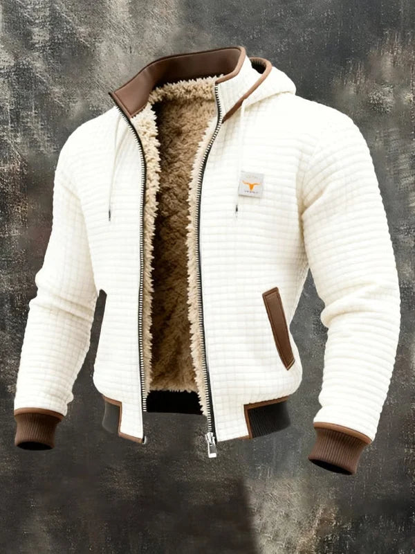 CAGLIARI | CHAQUETA BOMBER DE WAFFLE CON CAPUCHA Y CREMALLERA