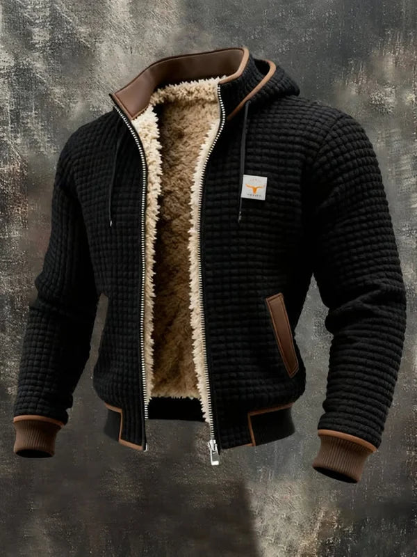 CAGLIARI | CHAQUETA BOMBER DE WAFFLE CON CAPUCHA Y CREMALLERA