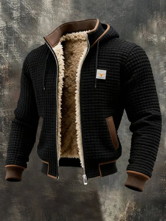 CAGLIARI | CHAQUETA BOMBER DE WAFFLE CON CAPUCHA Y CREMALLERA