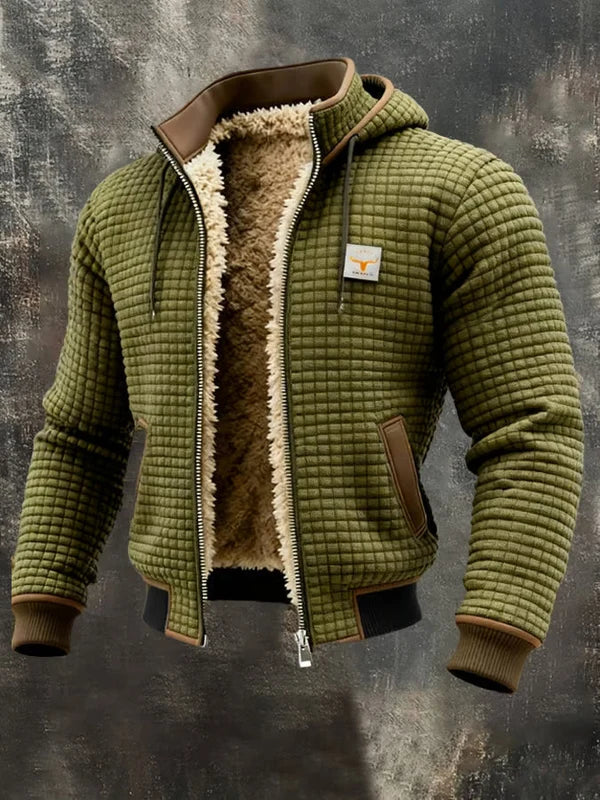 CAGLIARI | CHAQUETA BOMBER DE WAFFLE CON CAPUCHA Y CREMALLERA