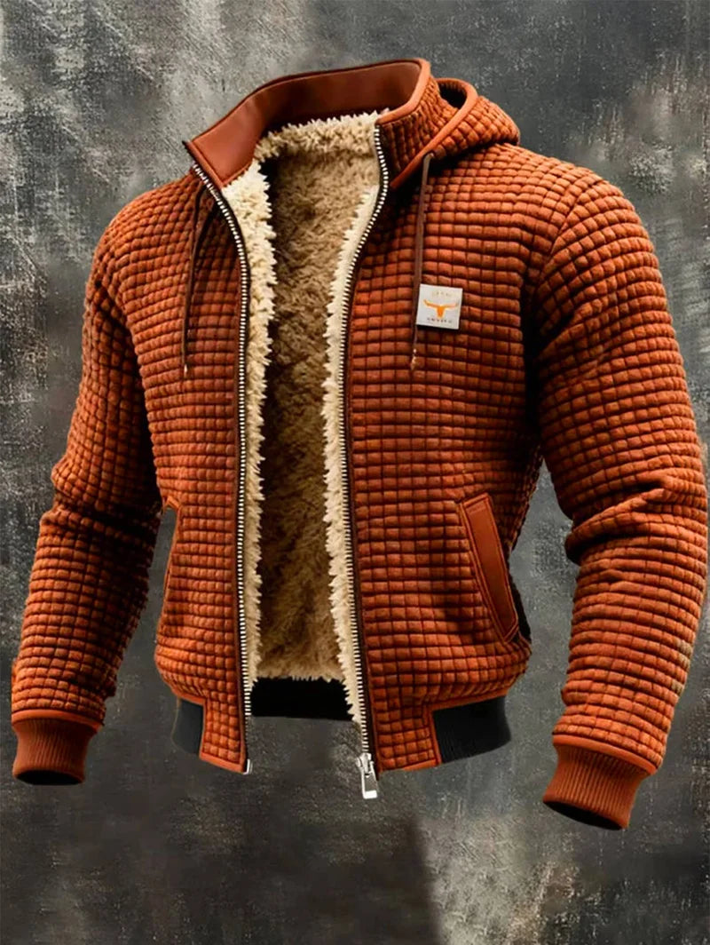 CAGLIARI | CHAQUETA BOMBER DE WAFFLE CON CAPUCHA Y CREMALLERA